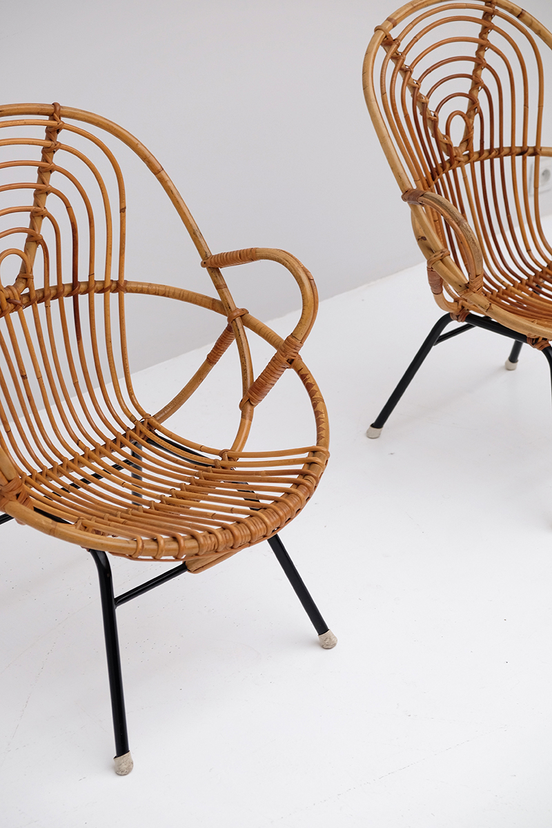 Rattan Side Chairs designed by Dirk van Sliedregt image 9